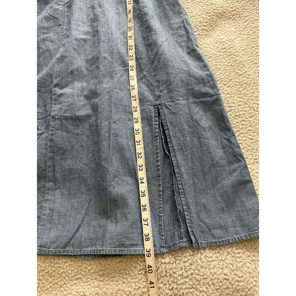 J. Crew Women's Chambray Slip Midi Dress Vista Blue Wash Size 6P - Picture 14 of 14